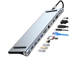 Molain 11 in 1 Docking Station - USB C - 100W - Laptop - 4K HDMI - VGA ethernet - Audio multiport adapter