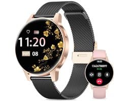 Kleine smartwatch voor dames met telefoonfunctie en fitnesstracker – 120+ sportmodi, hartslagmeter en slaapmonitor