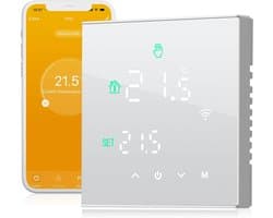 Programmeerbare WiFi Thermostaat Beok Intelligente Tuya APP Water Warmte LCD Touch Screen TGW60W-WIFI-WP - Wit