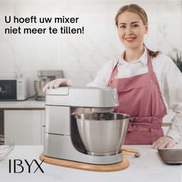 Ibyx Bamboe Schuifplank - Krasvrije Onderzetter met Wieltjes voor Koffiezetapparaat, Airfryer & Espressomachine - Keuken Organizer — thumbnail 3