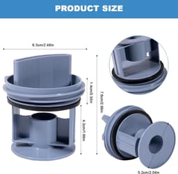 pluizenfilter - geschikt voor geschikt voor Bosch Siemens 00647920 - 00605010 - Vervanging plug WM1095 - WM1065 - WD7205 - filterdop pluizenfilter - blauw — thumbnail 6