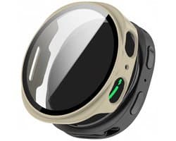 Screenprotector case - geschikt voor Samsung Galaxy Watch 8 - 40mm - full cover hoesje - gehard glas - 40 mm - volledige bescherming - beige