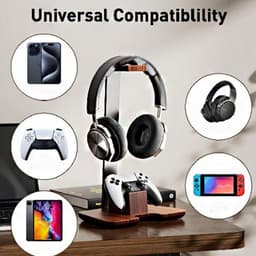Controllerhouder - Koptelefoonstandaard - Accessoire opbergrek -Houten Controllerstandaard - Hoofdtelefoonstandaard Gamingtafel - Desktop Accessoires - Perfect voor Feestdecoratie - Kerstcadeau - Kerst — thumbnail 4
