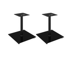 vidaXL - Luidsprekerstandaards - 2 - st - 1 - pijler - gehard - glas - zwart