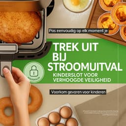 Slimme Luchtfriteuse 5L – Airfryer – Stoomtechnologie – Kinderslot – BPA-vrij – Crispy buitenkant & sappige binnenkant — thumbnail 4