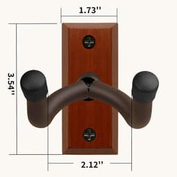 Gitaar Muur Bevestiging - Sapele Houten Gitaarhouder, U-Vormige Muurhanger voor Akoestische en Elektrische Gitaren, Banjo, Bas en Ukelele — thumbnail 5