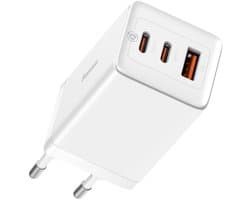 Baseus GaN5 Pro Snellader 65W PD 3.0 + 100W USB-C Kabel 1M Wit