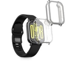 kwmobile 2x smartwatch hoes geschikt voor Xiaomi Redmi Watch 5 Active hoesje - Siliconen sporthorloge cover - Activity tracker case in transparant / zilver