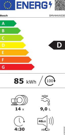 Bosch Serie 4 SMV4HVX03E - Vaatwasser - Volledig ingebouwd - 14 couverts - 46 dB — thumbnail 2
