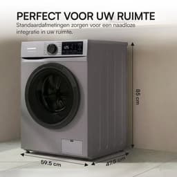 Heinner HWM-M814IVNSA+++ Slanke Wasmachine 8 kg – 15 programma’s – 1400 tpm – Energieklasse A – Inverter Motor – LED-Display – Kinderslot – Zilver – 5 Jaar Garantie — thumbnail 7