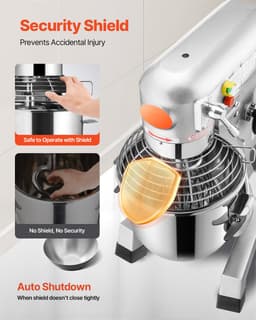 Commerciële Elektrische Voedselmixer met Komcapaciteit van 10 Liter, 500W Verstelbare Deegmixer, 220V Standmixer voor Professioneel Keukengebruik — thumbnail 5