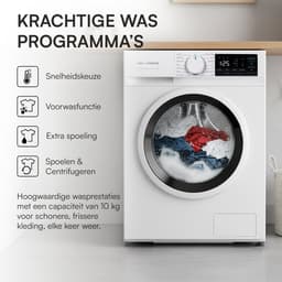 Heinner HWM-M1014IVNA+++ Wasmachine 10 kg – 1400 tpm – Inverter Motor – Energieklasse A – 15 Wasprogramma’s met Stoomfunctie en Baby Care-programma – Kinderslot – Wit – 5 Jaar Garantie — thumbnail 9