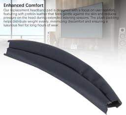Hoofdbandkussenhoes Vervanging voor Noise Cancelling Hoofdtelefoon - Set van 2 - Comfortabel Eiwitleer - Hoge Elasticiteit - Zwart — thumbnail 5