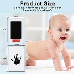 Allecta - Baby Footprint en Handprint Fotolijst Klei Kit voor pasgeborenen, Jongens en Meisjes - zwart — thumbnail 4
