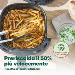 Handmatige heteluchtfriteuse - Olievrij Frituren, Afwasmachine Bestendige Antiaanbakpan en Frituurrek, Matte Zwart — thumbnail 2