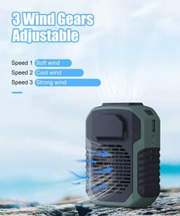 4-in-1 clip op tailleventilator - krachtige draagbare nekventilator voor buitenactiviteiten — thumbnail 4