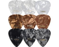 kwmobile gitaar plectrums - Verschillende diktes - Voor akoestische-, elektrische- en basgitaren - Plectrumset - 9 stuks