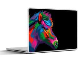 Laptop sticker - 13.3 inch - Paard - Groen - Blauw - Meisjes - Kinderen - Meiden - 31x22,5cm - Laptopstickers - Laptop skin - Cover