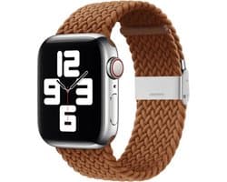 By Qubix - Geschikt voor Apple Watch bandje - Braided nylon bandje - Bruin - Geschikt voor Apple Watch 44mm / 45mm / 46mm / 49mm (Ultra 1,2 en 3) - Smartwatch bandje - nylon - bandje iWatch