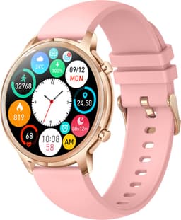 Belesy® TIRANA – Smartwatch Dames – Smartwatch Heren – Horloge – 1.32 inch Touchscreen Kleurenscherm – Stappenteller – Calorieteller – Hartslagmeter – Bloeddrukmeter – Zuurstofgehalte – Multisport – Slaap Monitor – Roze - Moederdag — thumbnail 1
