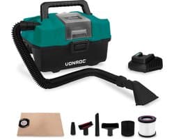 VONROC Compacte alleszuiger / stofzuiger - 20V - Incl. Diverse accessoires, 2.0Ah accu en snellader