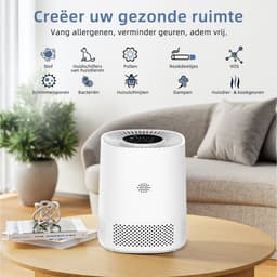 Gloovon® Smart HEPA Luchtreiniger - H13 True HEPA & App Control - 15m² - Intelligente Automodus & Slaapstand - Tegen Fijnstof & Pollen - Wit — thumbnail 2