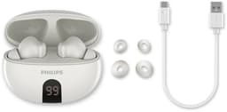 PHILIPS TAT2520WT - TWS oordopjes met display - ANC - IPX4 - multipoint - aanraakbediening - 20 uur afspeeltijd - Werkt met app - Wit — thumbnail 3