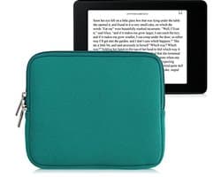 Universele Neopreen e-Reader Pouch 7-7 inch - E-Book Sleeve Case met Rits en Polsband - Petrolkleurig