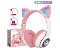 Je Huis Kinder Bluetooth Hoofdtelefoon Kattenoortjes LED Flitslamp Draadloos Stereo Met Microfoon TF-kaart Ondersteuning Opvouwbaar Verjaardagscadeau