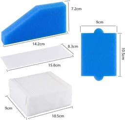 2-delige filterset, complete set van 5 stuks voor Geschikt voor Thomas Aqua+ serie stofzuigers, vervanging voor Thomas filterset 99 (onderdeelnummer 787241), vervangingsonderdeel bevat 5 filters (2 stuks) — thumbnail 5