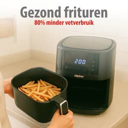 Alpina Airfryer XL - Hot Air Fryer 6L - Airfryer voor 2 tot 5 personen - Hot Air Oven met digitaal aanraakscherm - Temperatuur instelbaar van 80 tot 200 graden - Timerfunctie - 6 kookprogramma's — thumbnail 4