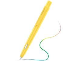 Apple Pencil 2nd Gen - Geel Retractable Case - Hard PC Bescherming met Stevige Clip