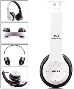 Bluetooth Headset/ Wireless Headphone P47 5.0 + EDR TF card/FM Stereo Radio MP3 player kleur. In Iphone Wit. ALS BESTE GETEST IN ZIJN PRIJSKLASSE. — thumbnail 3