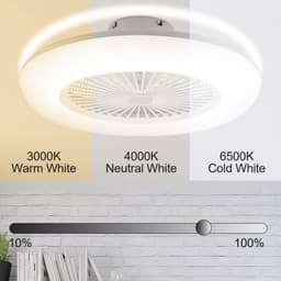 Plafondventilator met verlichting 55cm - Lamp en Afstandsbediening - Plafondlampen met Ventilator & Lamp Met afstandsbediening — thumbnail 3