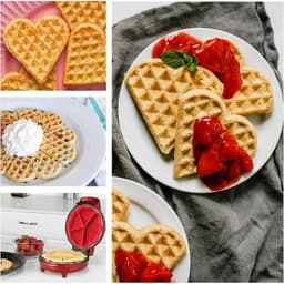 Vorm - wafelvorm - anti aanbak siliconen vorm - hartvormige pannenkoekenvorm - bakgereedschap - bak vijf koekjes tegelijk - geschikt voor airfryer, oven, magnetron (17,5*1,5cm - rood) — thumbnail 4