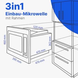 Inbouw magnetron 3in1 met grill en convectie - 25 liter - 10 automatische programma's - Roestvrij staal - 900 watt — thumbnail 6