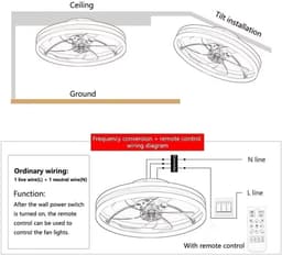 Omkeerbare plafondlamp met ventilator en afstandsbediening - Dimbaar licht en 6 snelheden - Modern design voor slaapkamer en woonkamer - Ø40 cm, 30W — thumbnail 1