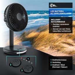 Draadloze Mini USB Tafelventilator met Accu - Stille Brushless Motor en Lichtstrip — thumbnail 4