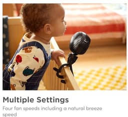 Draagbare Mini-Ventilator voor Kinderwagen met LED-verlichting - 360° Draaibaar en 4 Snelheden — thumbnail 2