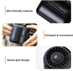 Draagbare Tailleclip Ventilator met 3 Snelheden - USB Oplaadbare Ventilator voor Buitenactiviteiten — thumbnail 2