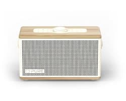 Pure Classic Aura - De draagbare Bluetooth-luidspreker met sfeerverlichting, Katoen wit/Eiken