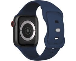 Bandje Geschikt voor Apple Watch 1, 2, 3, 4, 5, 6, 7, 8, 9, 10, 11, SE - 42/44/45/46 mm Bandje Siliconen Horloge Band Verstelbaar - Smartwatch Bandje Siliconen - Donkerblauw