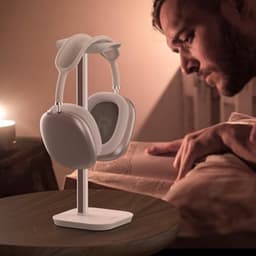 Hoofdtelefoonhouder voor Over-Ear Bluetooth Hoofdtelefoons - Standaard met Verzwaar-de Basis & Aluminium Buizen — thumbnail 3
