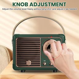 Retro Bluetooth-luidspreker, mini draagbare bluetooth-luidspreker, retro radio, bluetooth-luidspreker, oplaadbaar, retro transistorradio, vintage radio voor thuis, cadeau (groen) — thumbnail 3