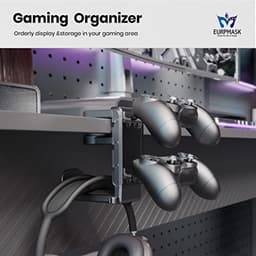 3-in-1 Gaming Hoofdtelefoon en Controller Houder met Verstelbare Arm - Onder Bureau Standaard — thumbnail 5