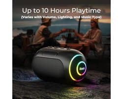 Draagbare Bluetooth Luidspreker met LED-licht en Waterdichte IPX7