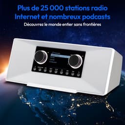 MEDION P85333 internetradio met DAB+ (wifi, FM, Spotify Connect, Amazon Music, USB, hoofdtelefoonaansluiting, AUX, stereo line-out cinch, slaaptimer) wit — thumbnail 3