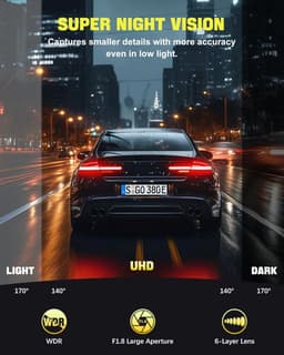 Lexium Dashcam - Daschcams - Auto - Camera - Vooruit - Achteruit - Video - Autobeveiliging - Parkeerbeveiliging - Recording - Dag en Nacht - Schadepreventie — thumbnail 3
