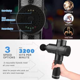 Massagepistool, elektronische spierontspanner, 30 instelniveaus, massage, therapie, massage, uitgerust met 6 verschillende massagekoppen — thumbnail 4