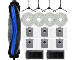 Accessoires Geschikt voor Ecovacs Deebot T50 Omni/T50 Pro Omni/T50 Max Pro, JKOISL 1 x hoofdrolborstel, 6 x stofzak, 4 x zijborstels, 2 x filter 4 x dweildoeken, reserveonderdelen zuigrobot, accessoireset